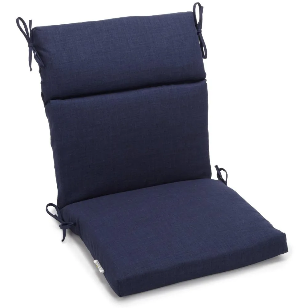 18-inch by 38-inch Spun Polyester Solid Outdoor Squared Chair Cushion, Azul
