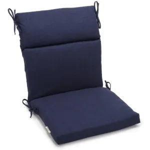18-inch by 38-inch Spun Polyester Solid Outdoor Squared Chair Cushion, Azul