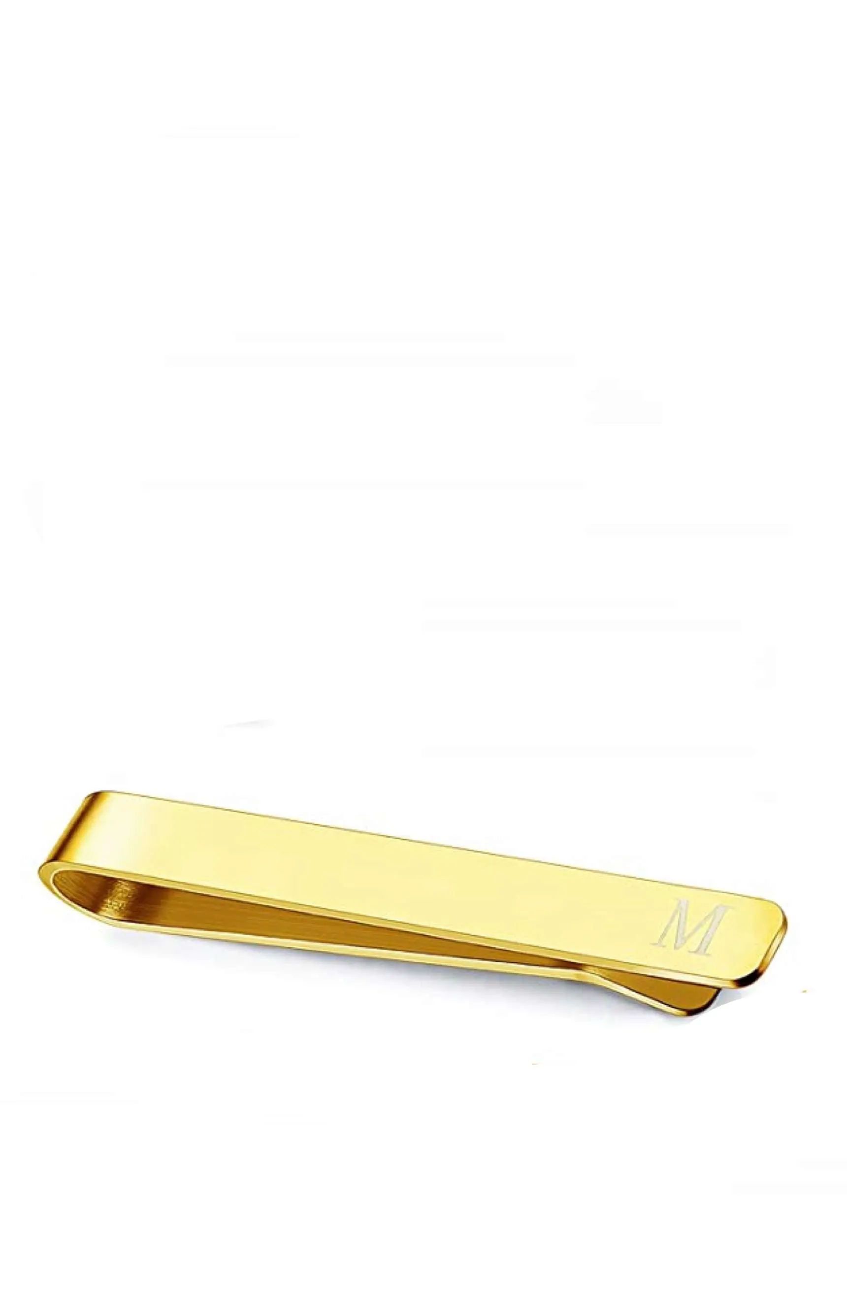 18k Gold Initial "m" Tie Bar