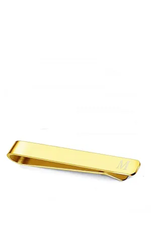 18k Gold Initial "m" Tie Bar