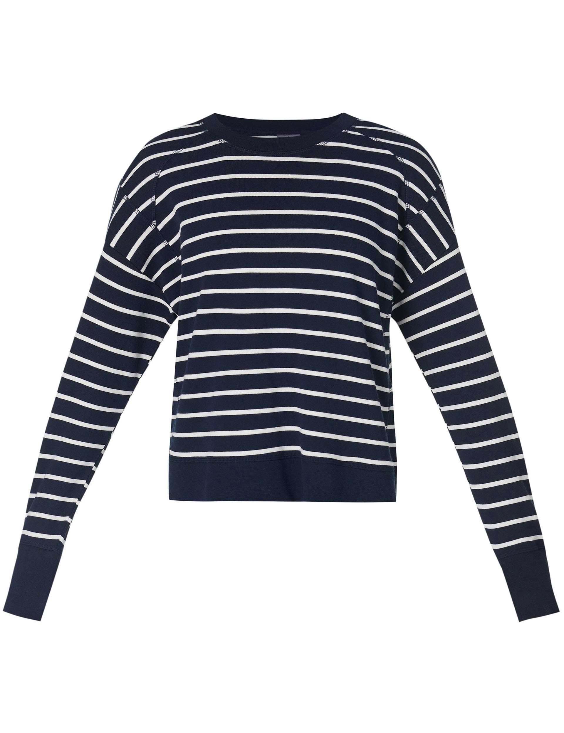 After Class Crop Sweatshirt - Navy White Stripe
