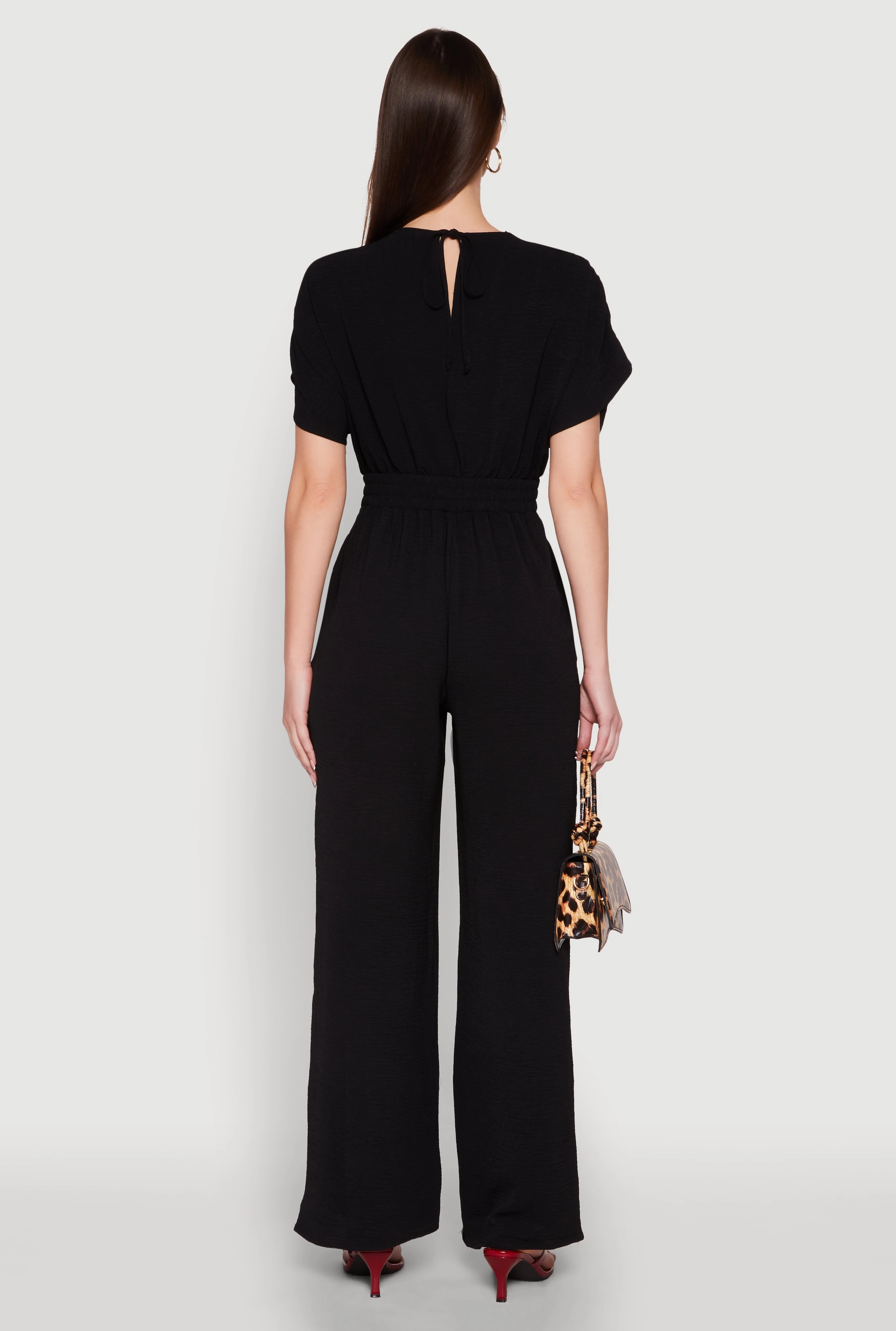 Airy Dolman Sleeve Plunge Jumpsuit