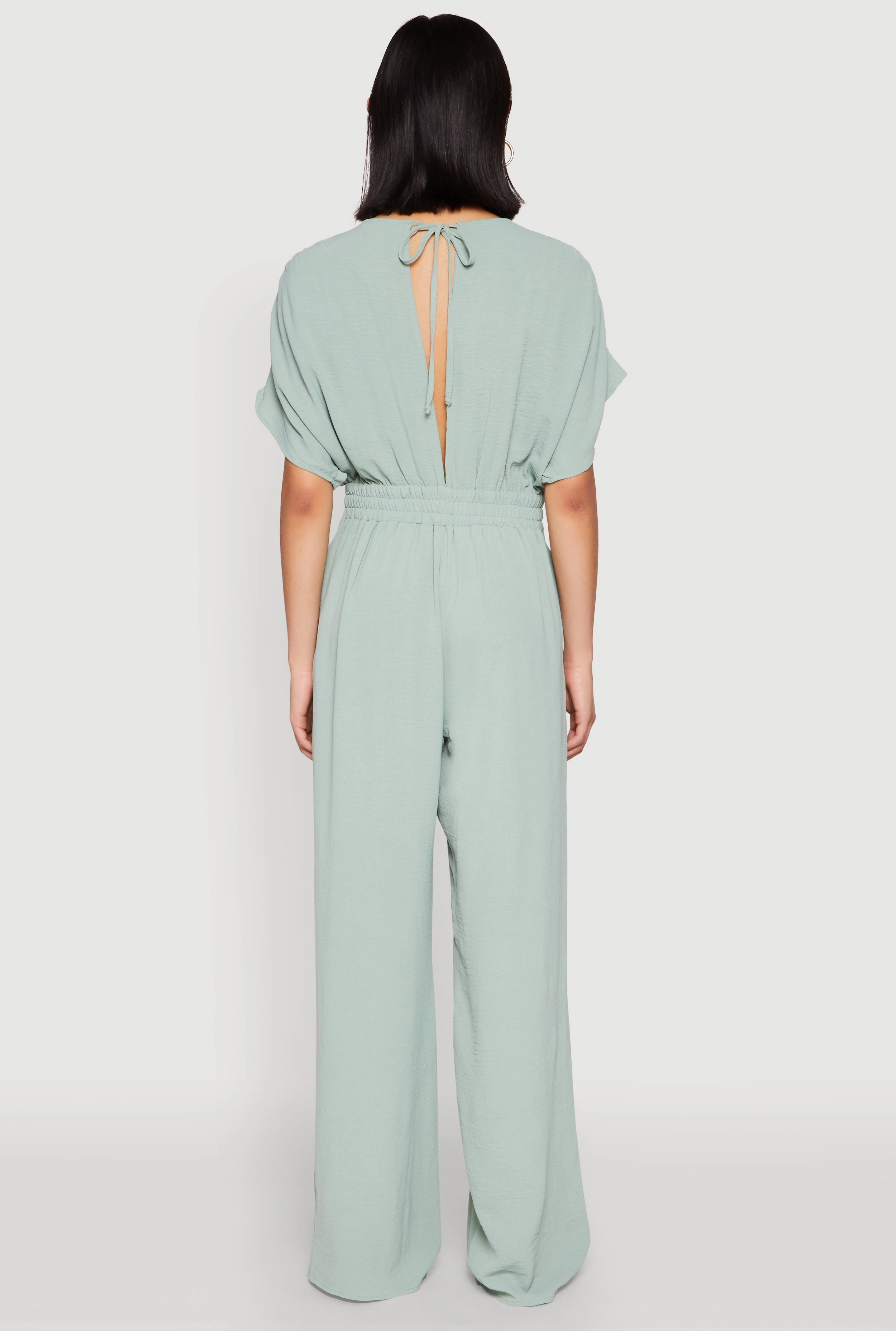 Airy Dolman Sleeve Plunge Jumpsuit