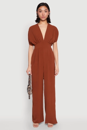 Airy Dolman Sleeve Plunge Jumpsuit