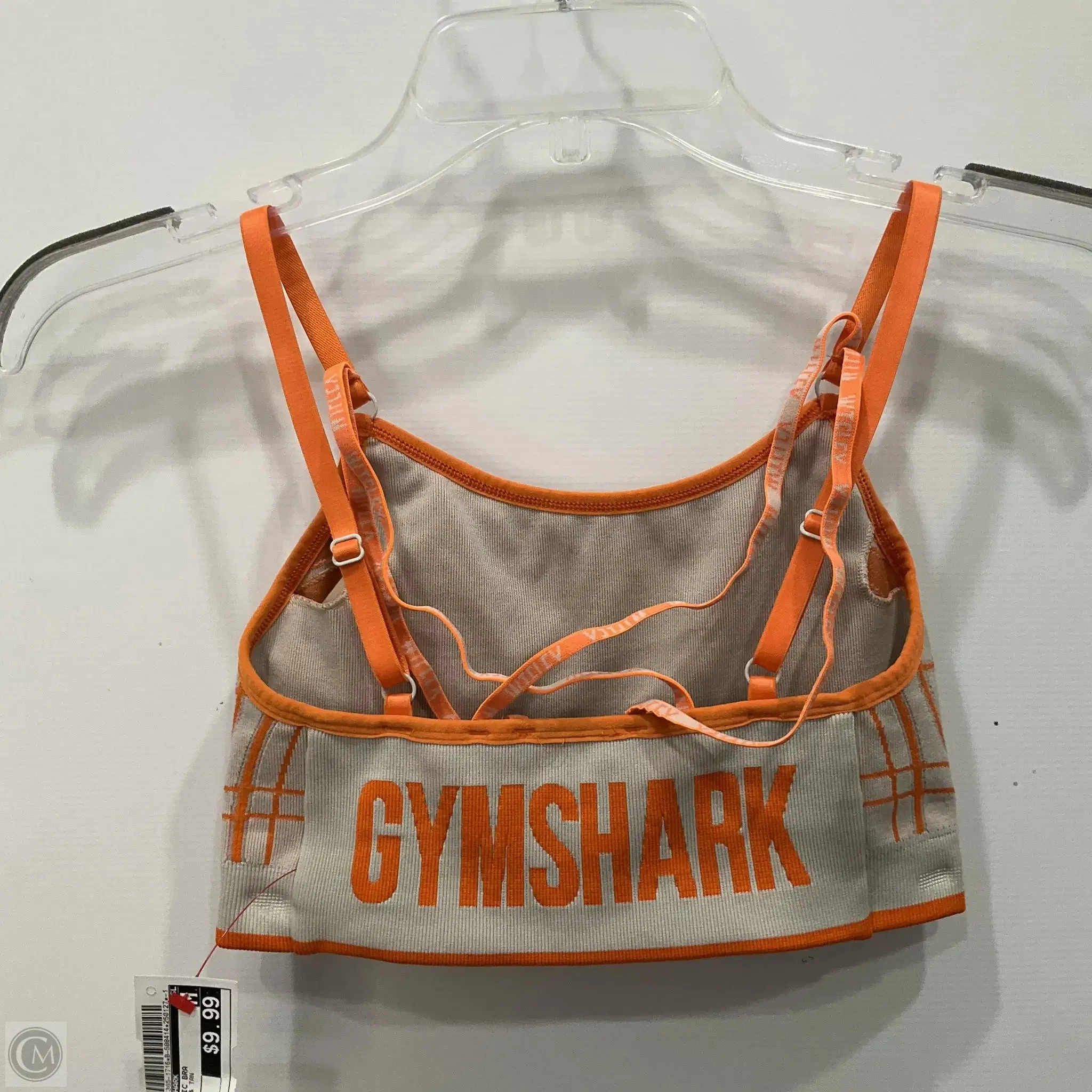 Athletic Bra By Gym Shark In Orange & Tan, Size: Xs