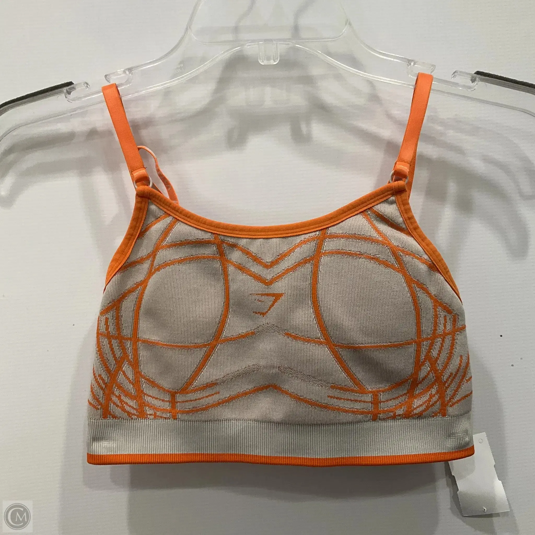 Athletic Bra By Gym Shark In Orange & Tan, Size: Xs