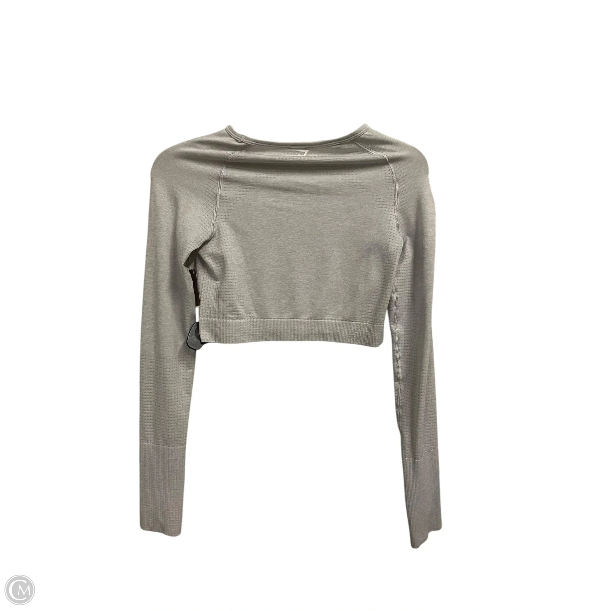 Athletic Top Long Sleeve Crewneck By Gym Shark In Grey, Size: M