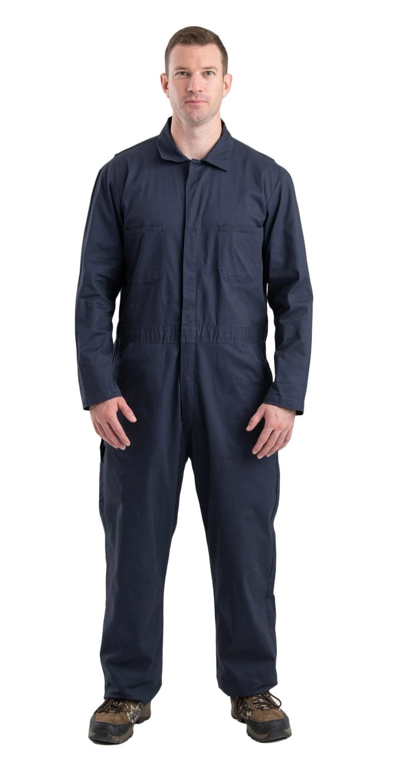 Berne Mens Navy Cotton Blend Highland Flex Unlined Coverall