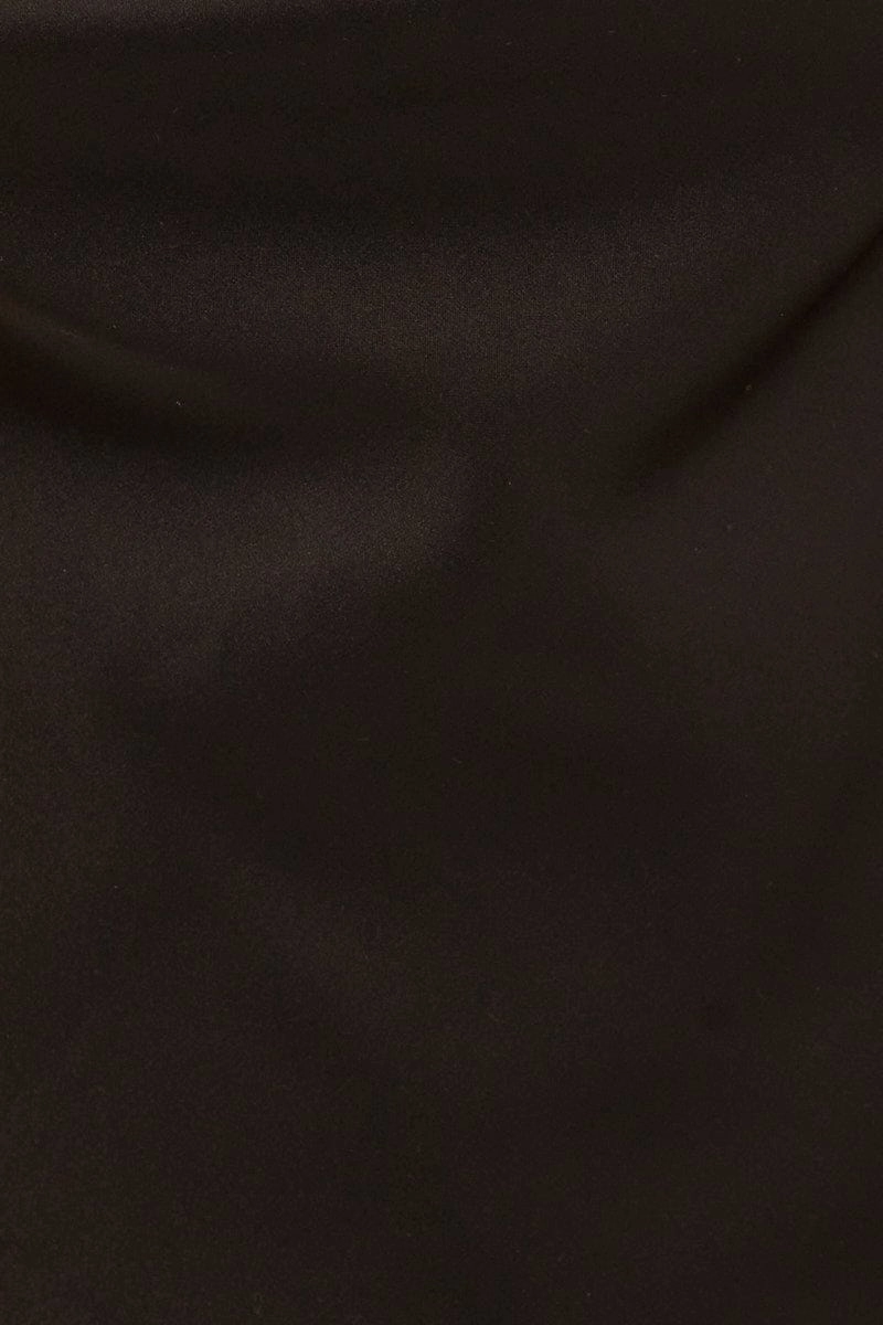 Black Cowl Neck Satin Bodysuit