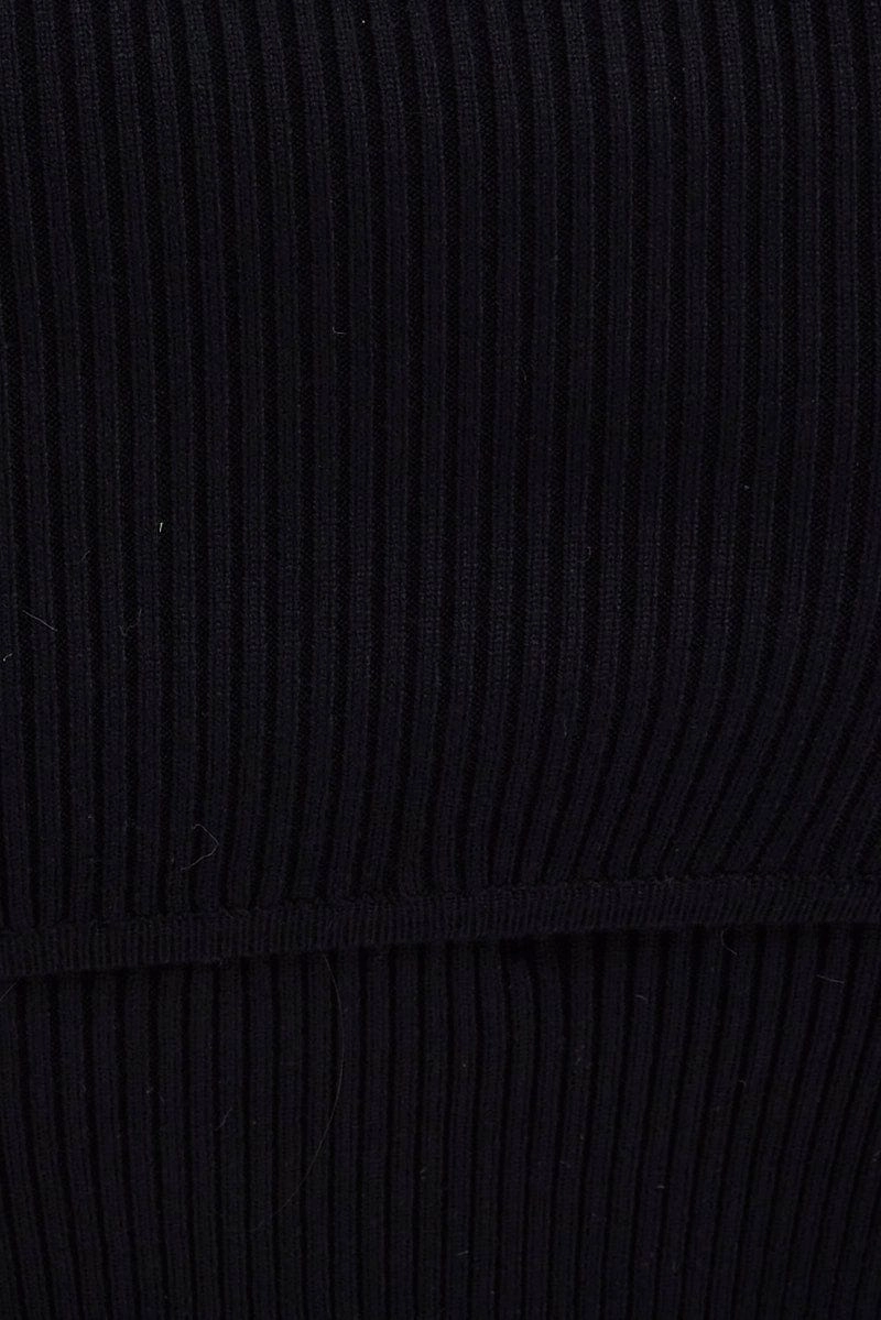 Black Knitted Boob Tube And Shrug Set