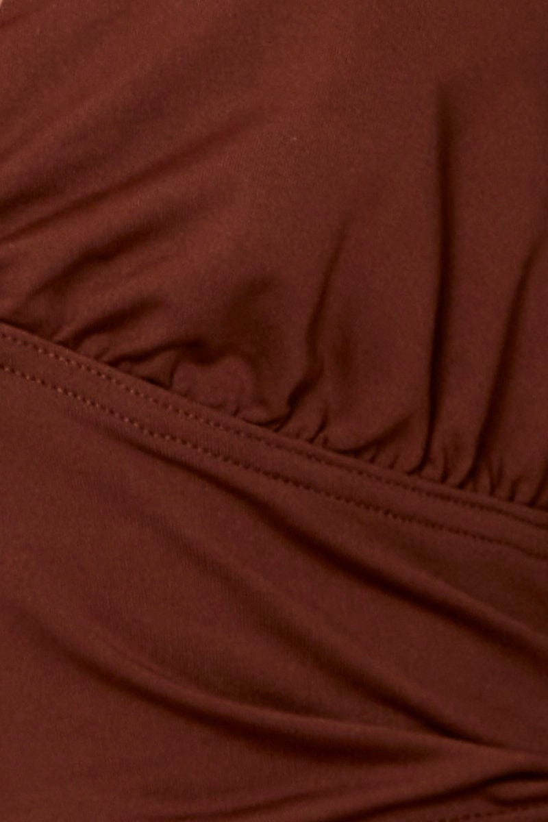 Brown Top Halter Neck