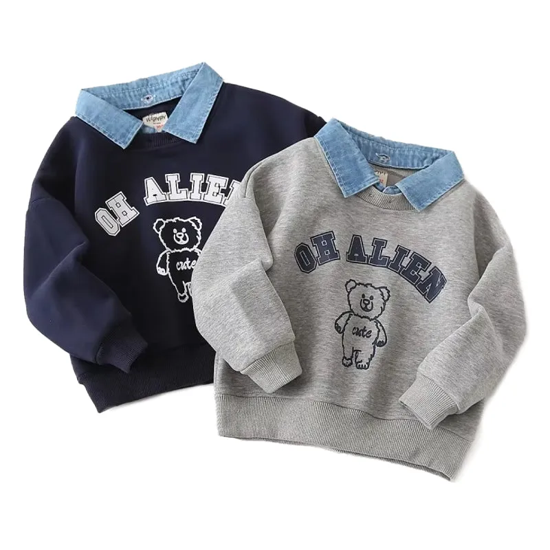 Casual Children's Clothing Printing Cute Bear
