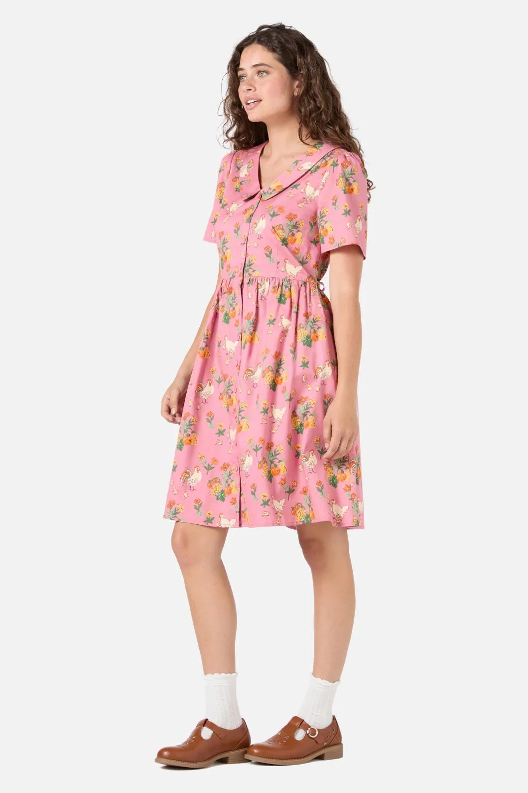 Chickens Mini Shirt Dress