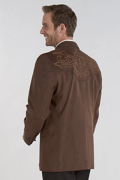 Circle S Mens Chestnut 100% Microsuede Galveston Boot Stitch Jacket Blazer 52 RX