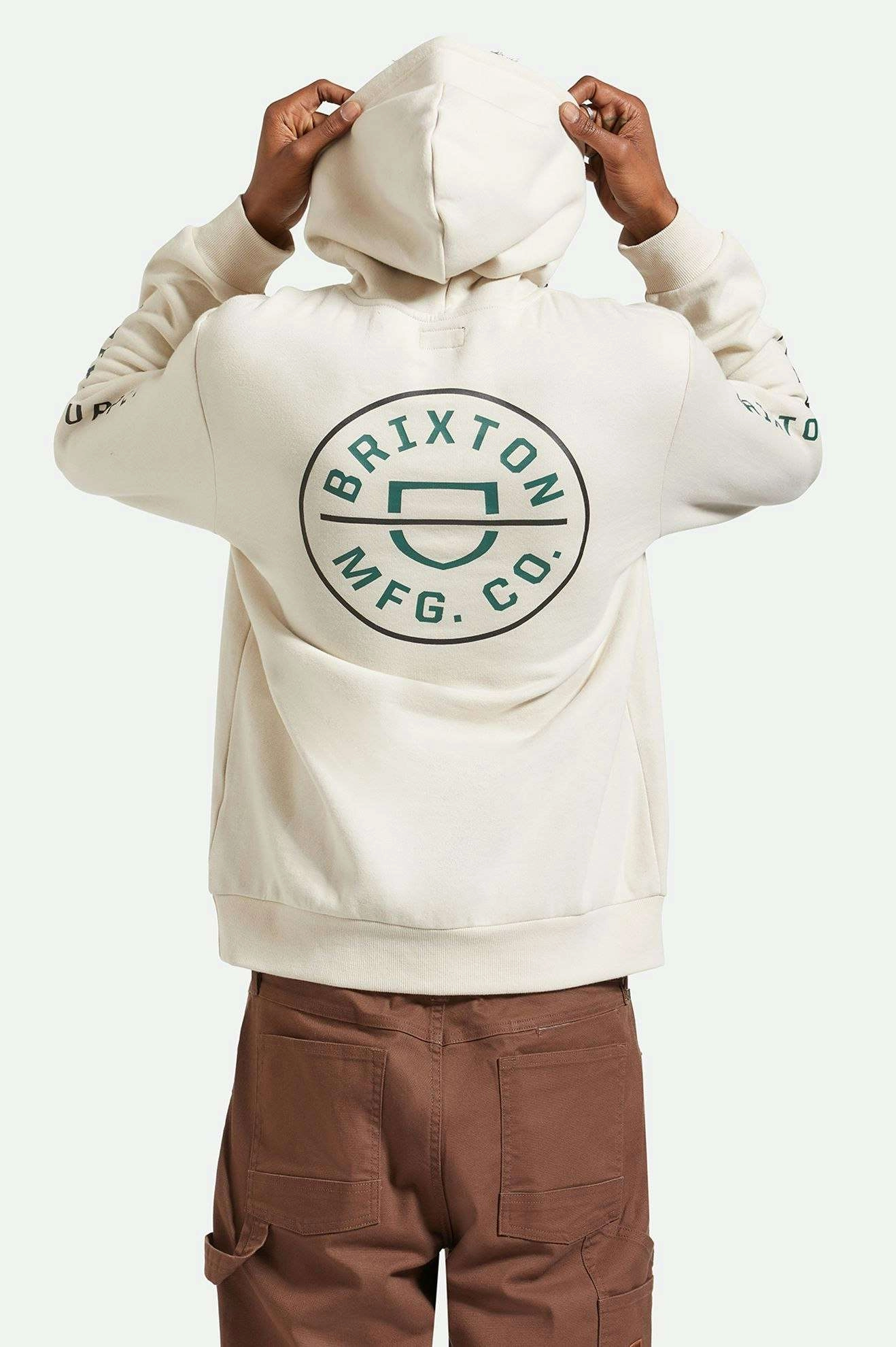 Crest Hoodie - Beige/Black/Pine Needle