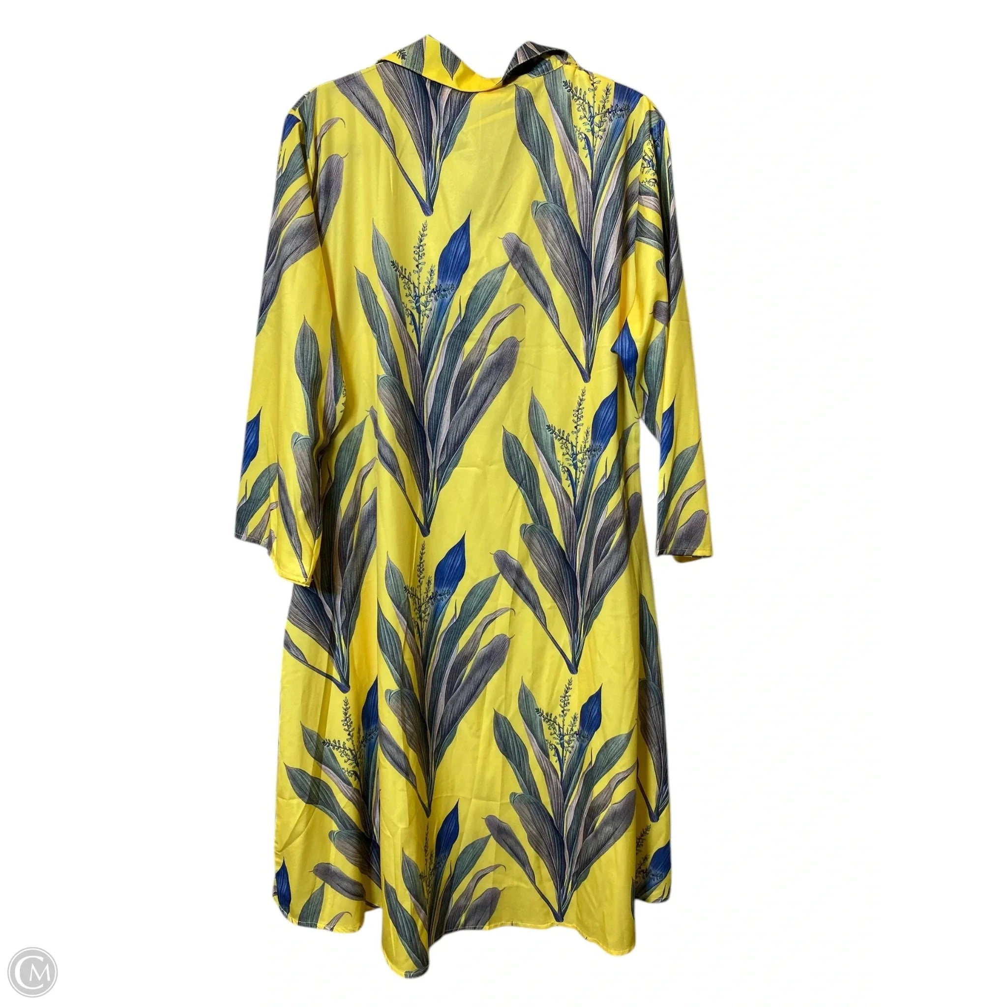 Dress Casual Maxi By Clothes Mentor In Blue & Yellow, Size: Xxl