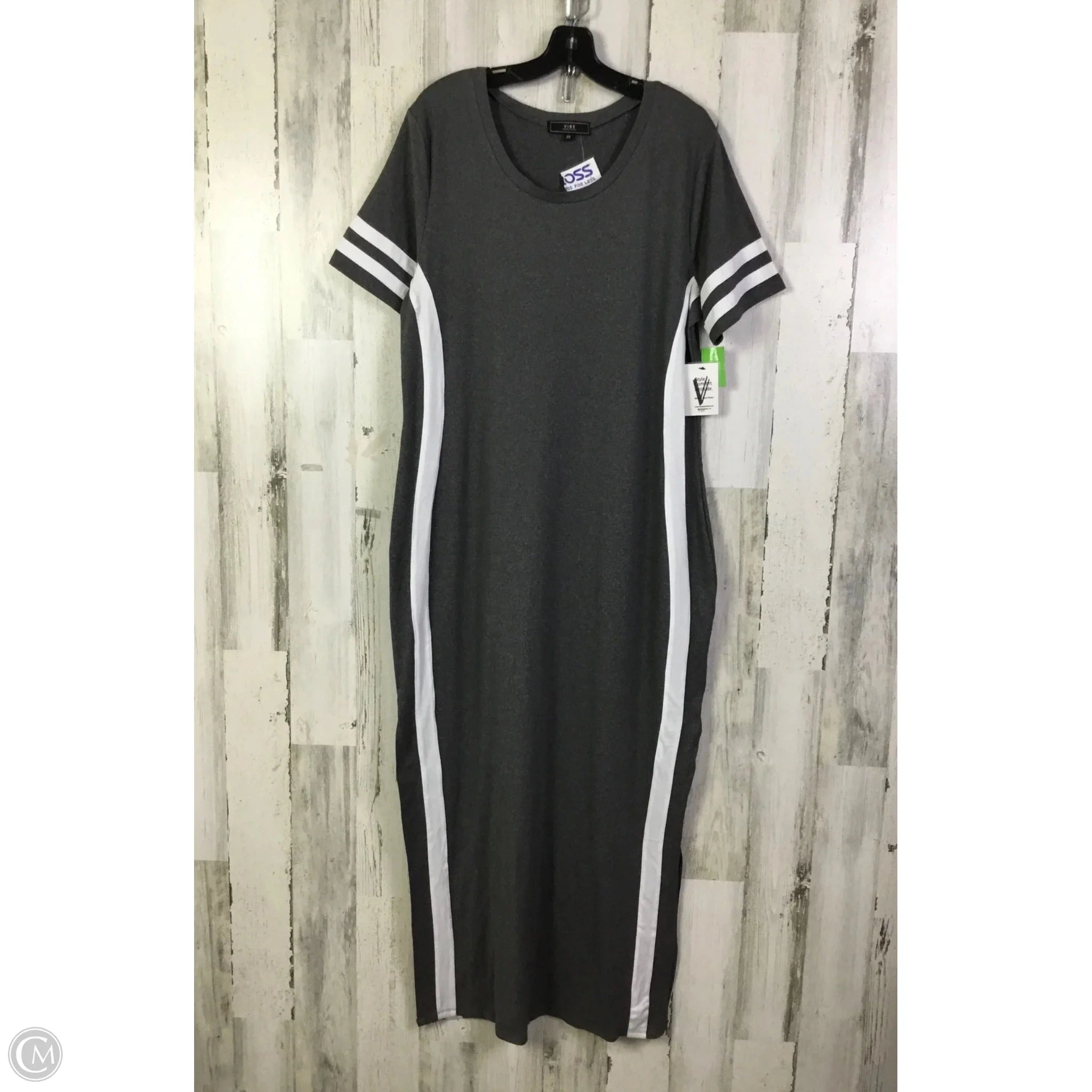 Dress Casual Maxi By Vibe In Grey, Size: 2x
