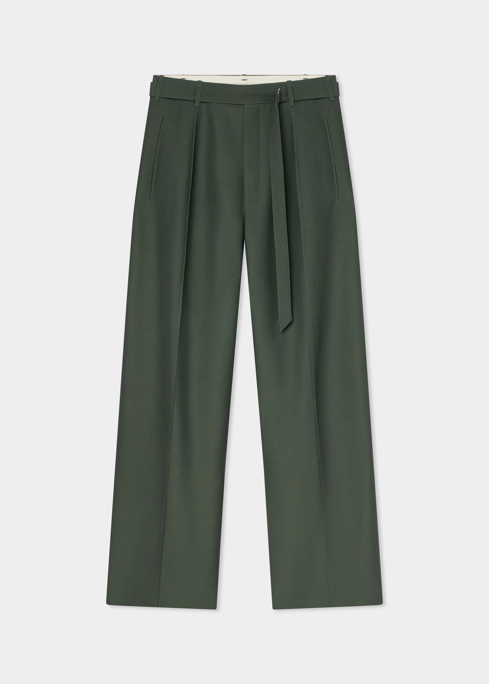 Drop Waist Trouser in Faille - Pistachio
