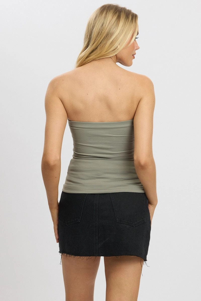 Green Supersoft Bandeau Top