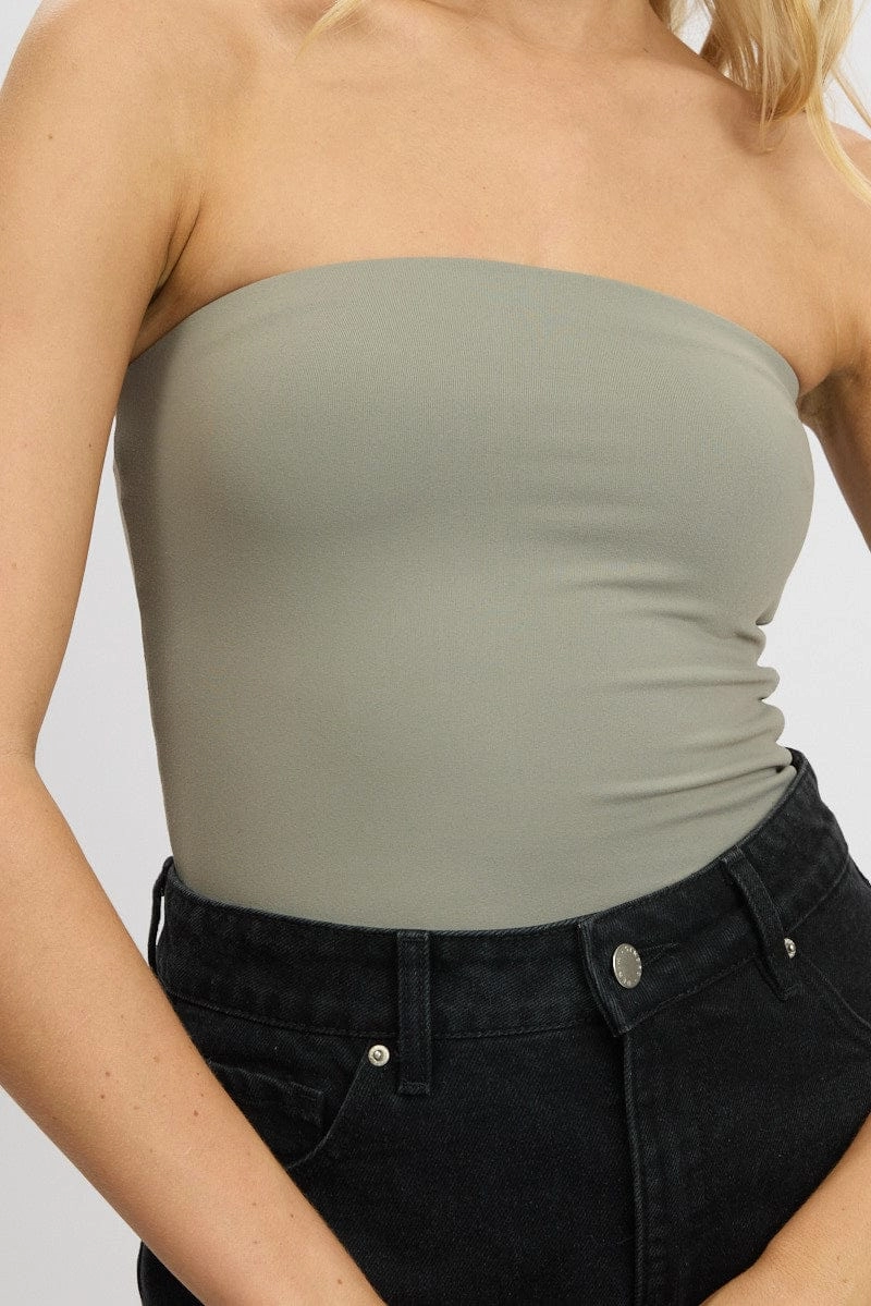 Green Supersoft Bandeau Top