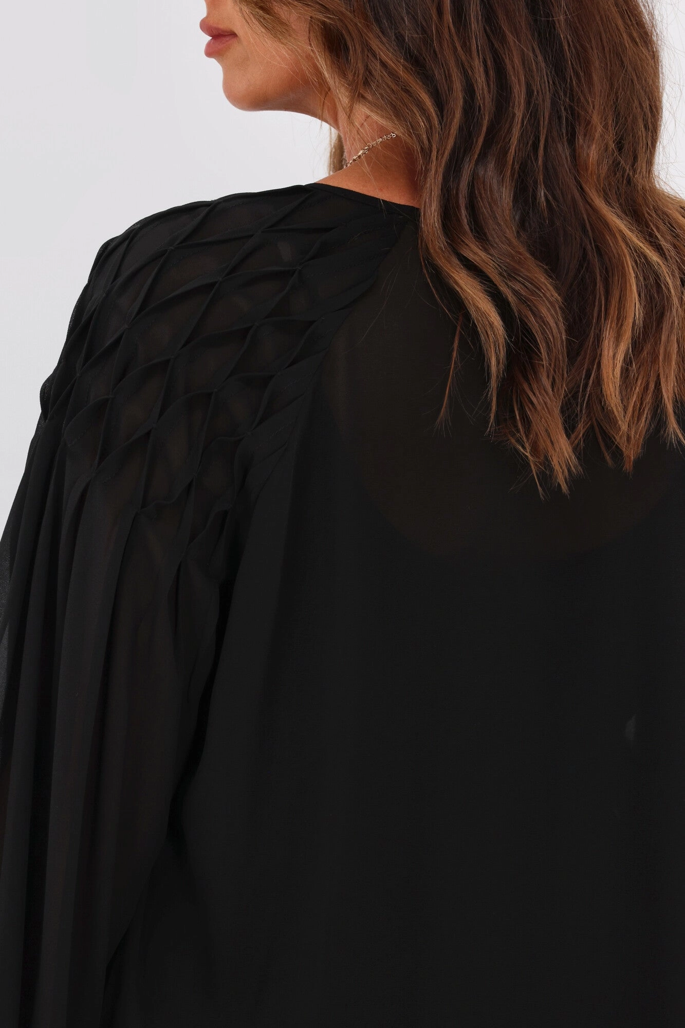 Jane James Jordyn Smocked Detail Blouse Black