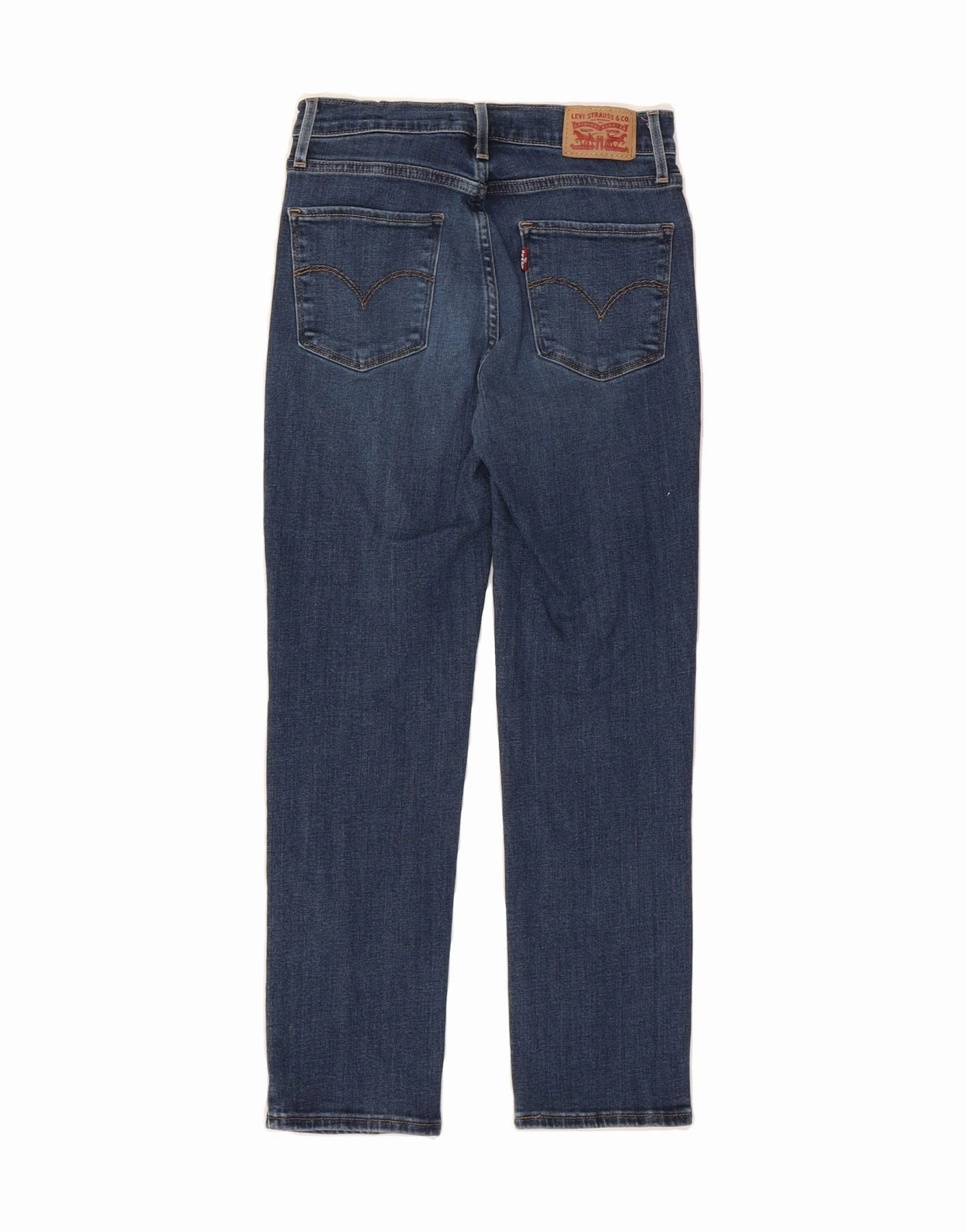 LEVI'S Womens 724 High Rise Straight Cropped Jeans W27 L25 Navy Blue