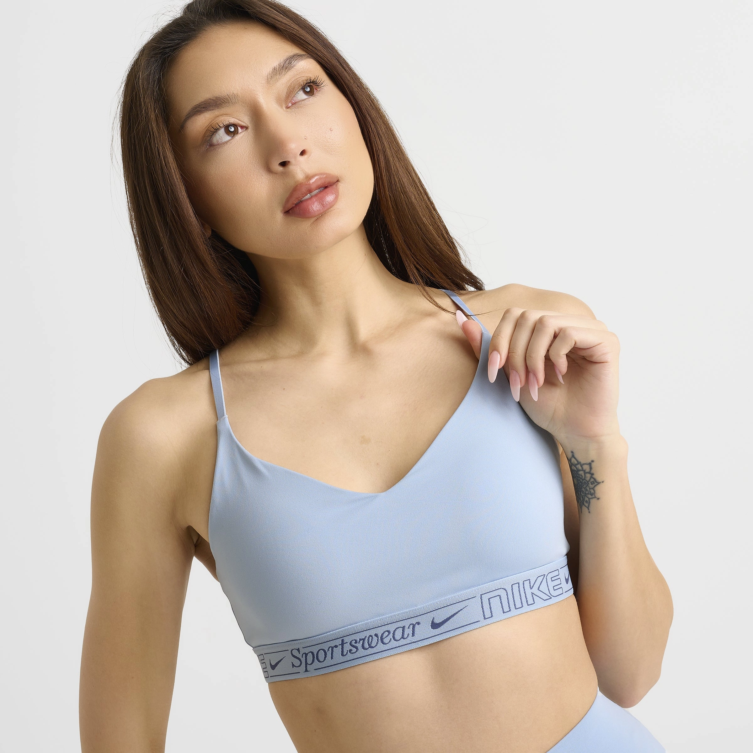 Nike Women's Indy Light Support Padded Bra / Light Armory Blue