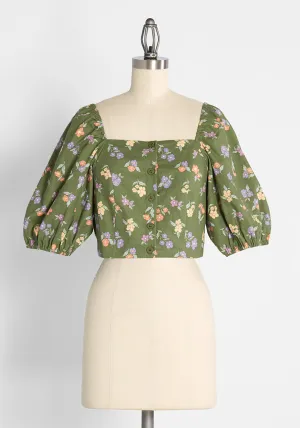 Playful Passage of Time Cropped Top