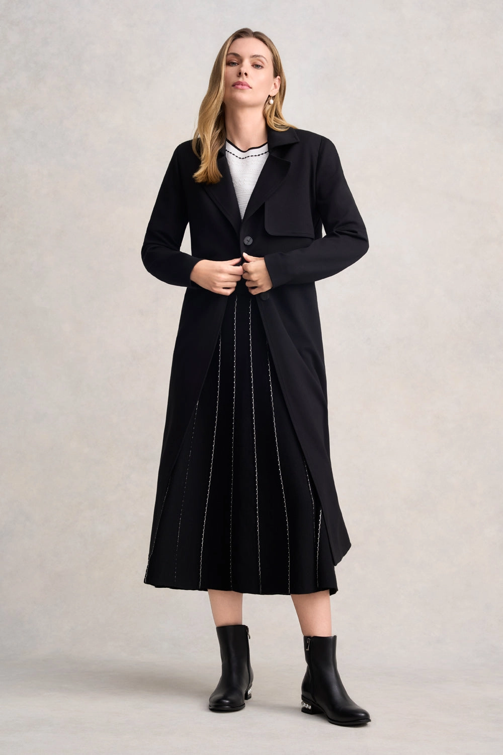 Ponte Trench Coat - Black
