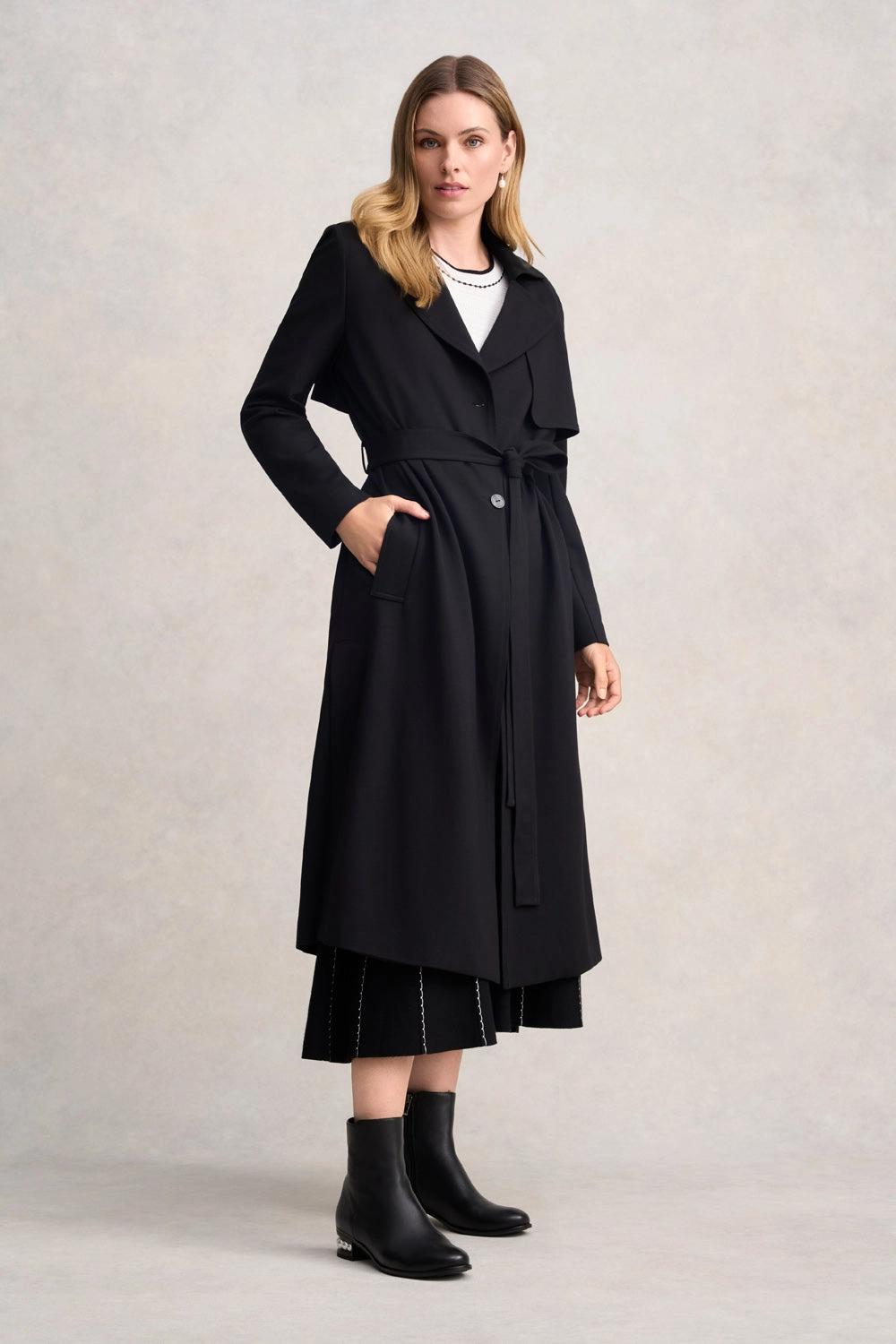 Ponte Trench Coat - Black