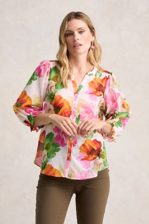 Printed Cotton Shirt - Multi Floral
