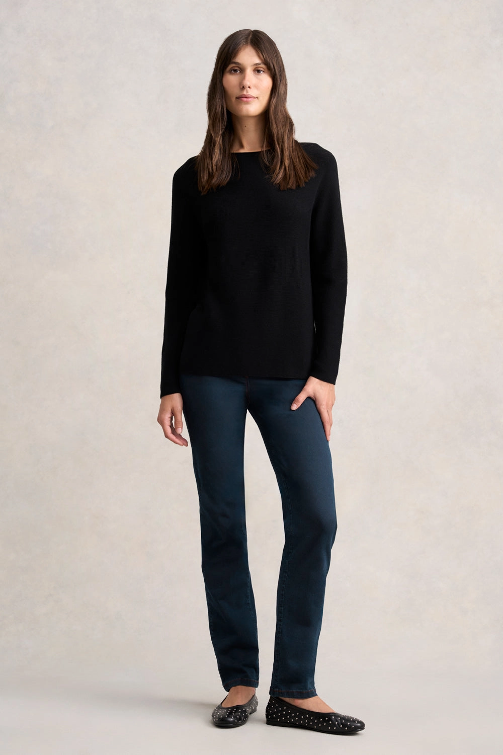 Purl Cotton Jumper - Black
