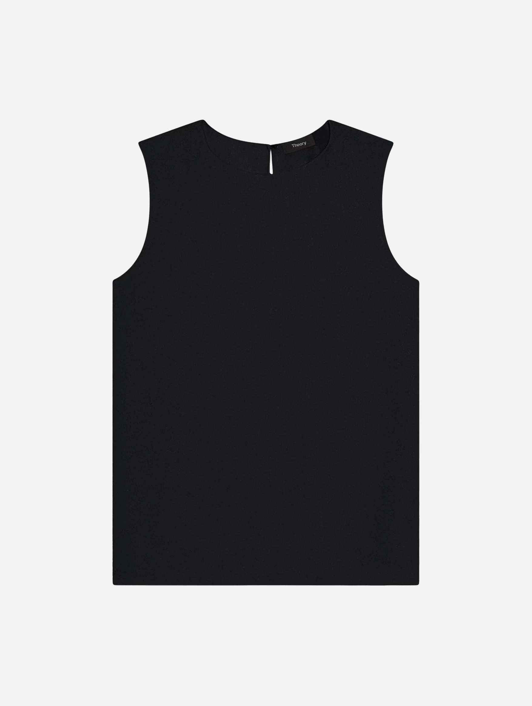 Shell Silk Georgette Top in Black