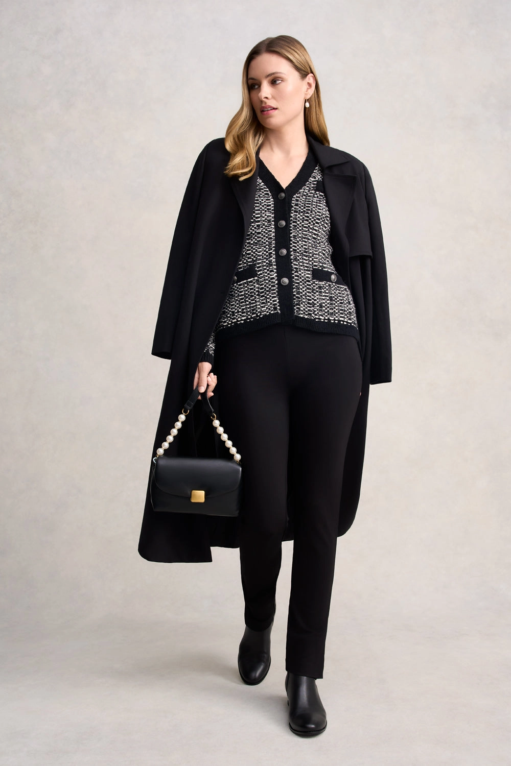 Tape Yarn Cardigan - Black Multi