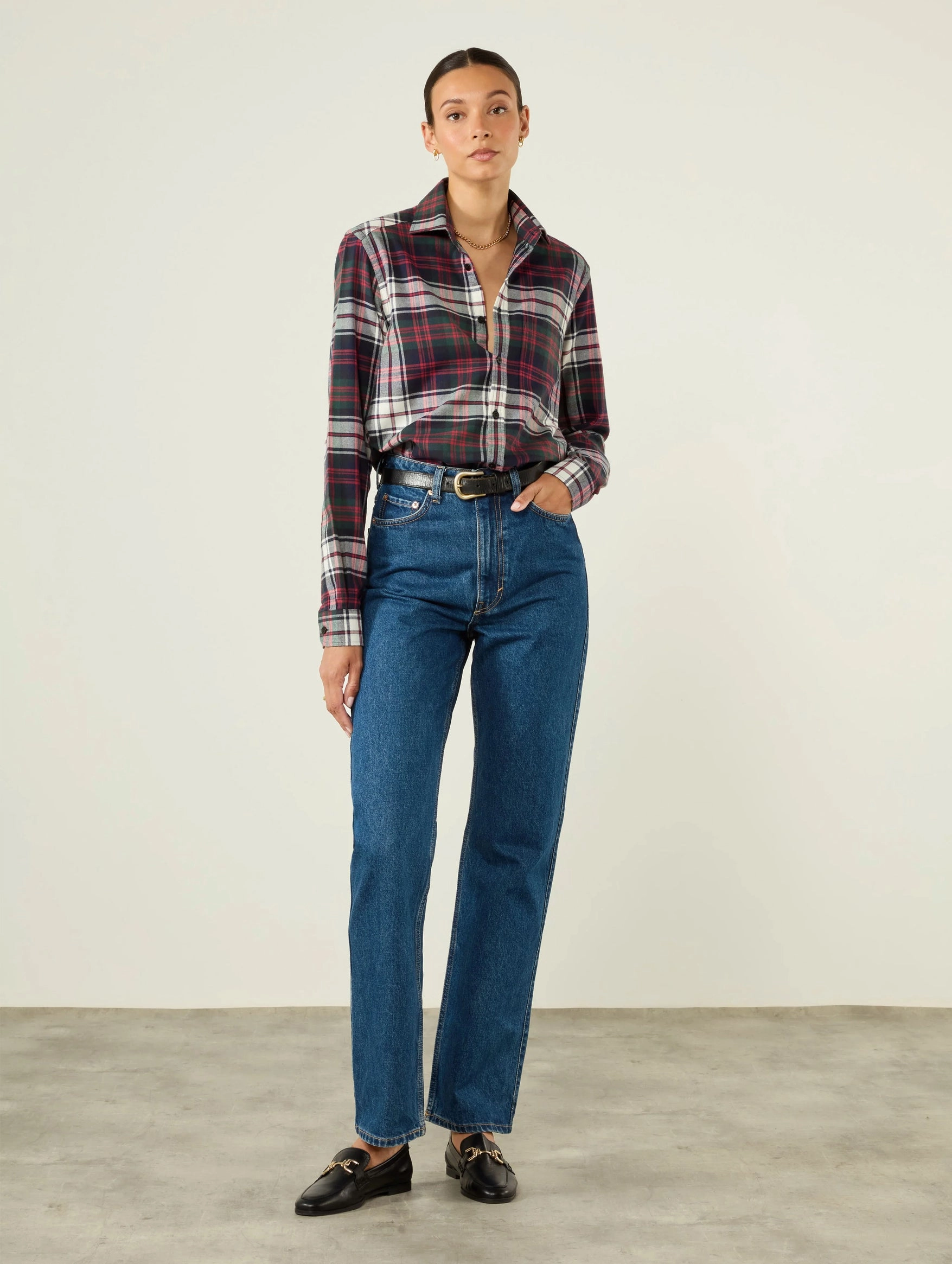 The Classic Shirt in White & Red Plaid