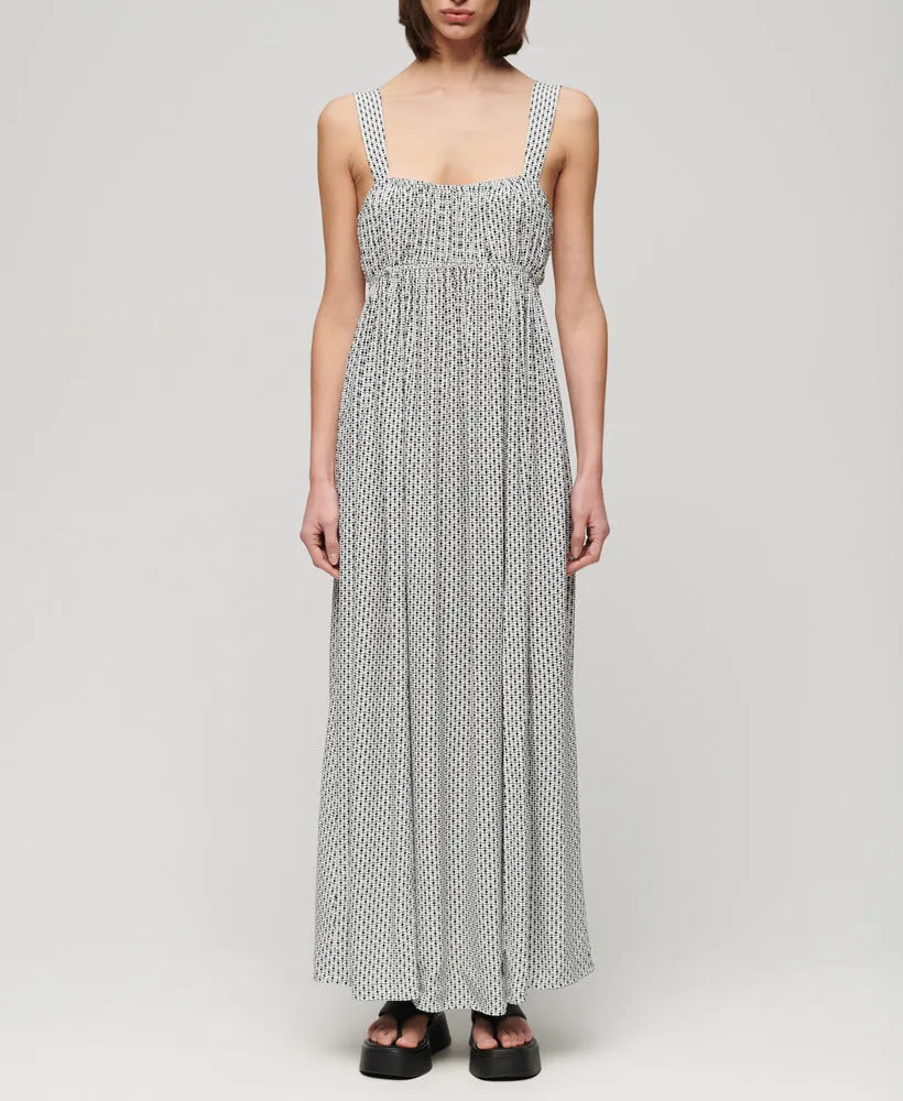 Tie Back Maxi Dress | Mono Cross Geo