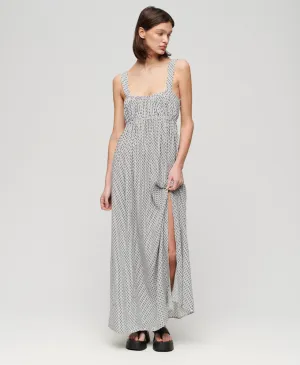 Tie Back Maxi Dress | Mono Cross Geo