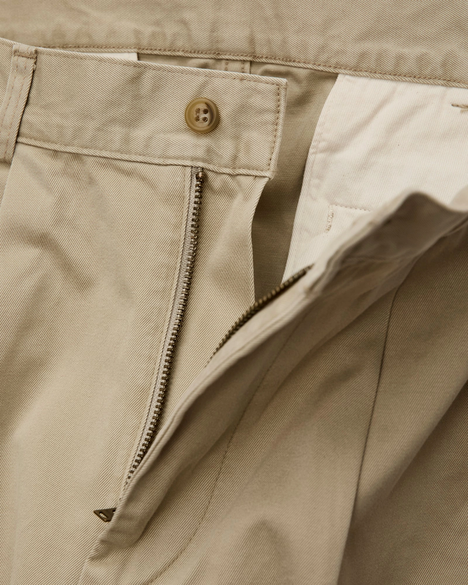 Two Tuck Wide Trousers in Khaki