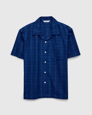 Vacation Shirt in Indigo Microcheck
