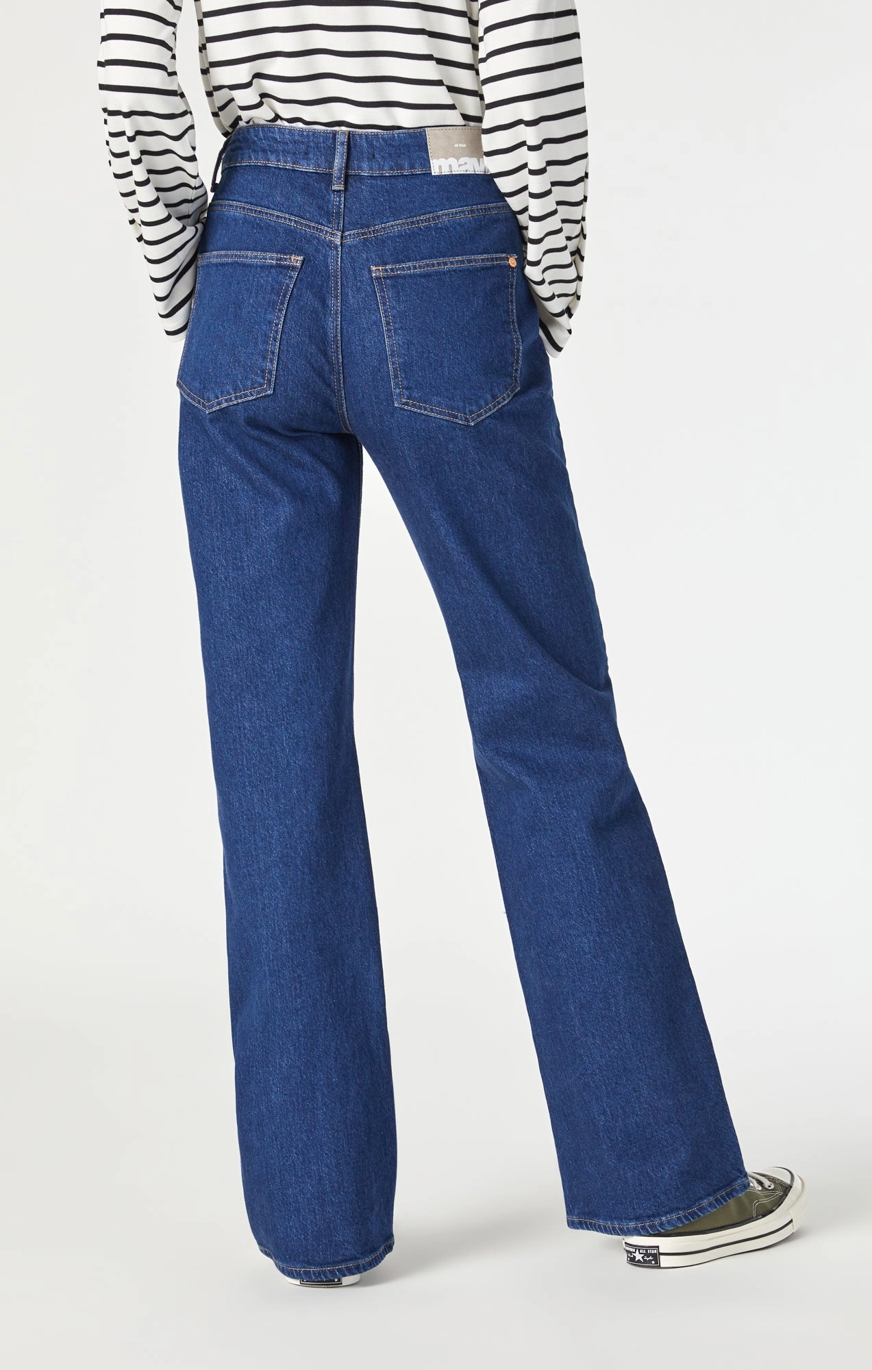 VICTORIA WIDE LEG IN SOLID DEEP RECYCLED BLUE