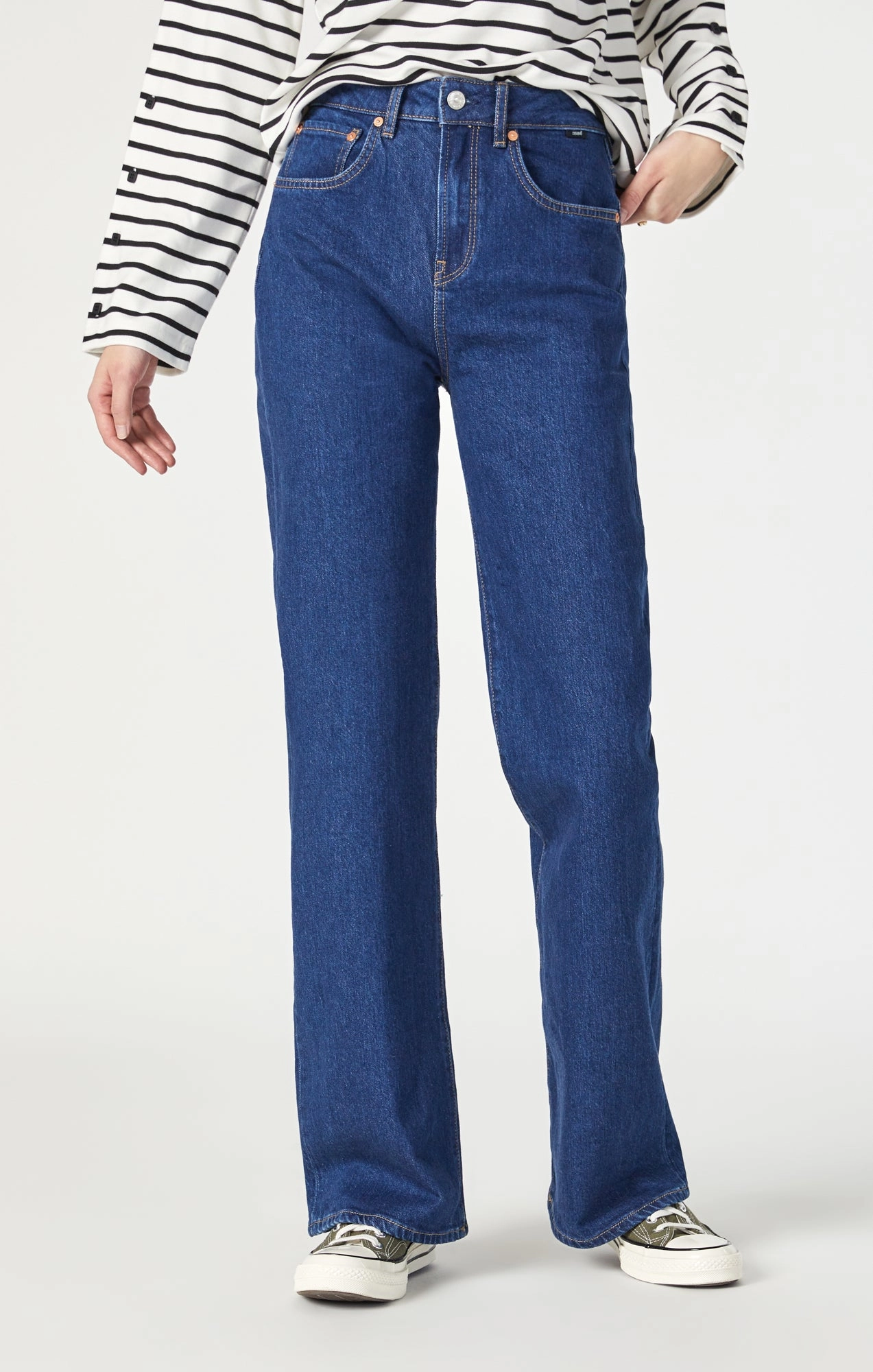 VICTORIA WIDE LEG IN SOLID DEEP RECYCLED BLUE
