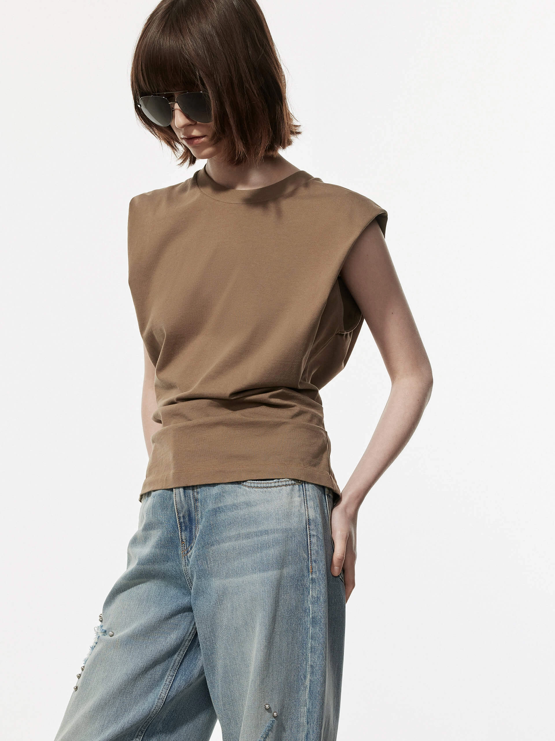 Waisted Cap Sleeve T-shirt
