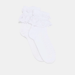 WHIMSY LACE ANKLET SOCKS WHITE