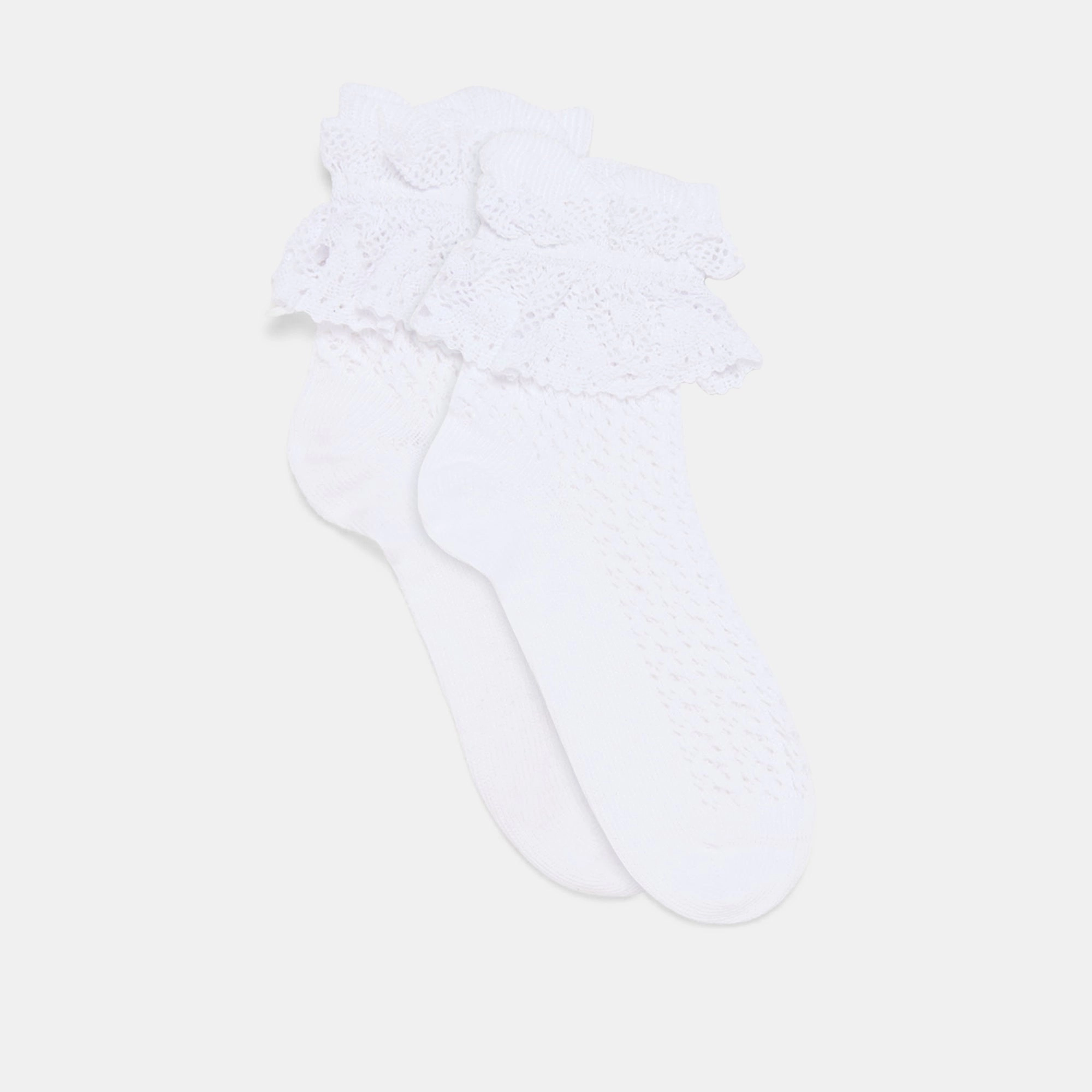 WHIMSY LACE ANKLET SOCKS WHITE