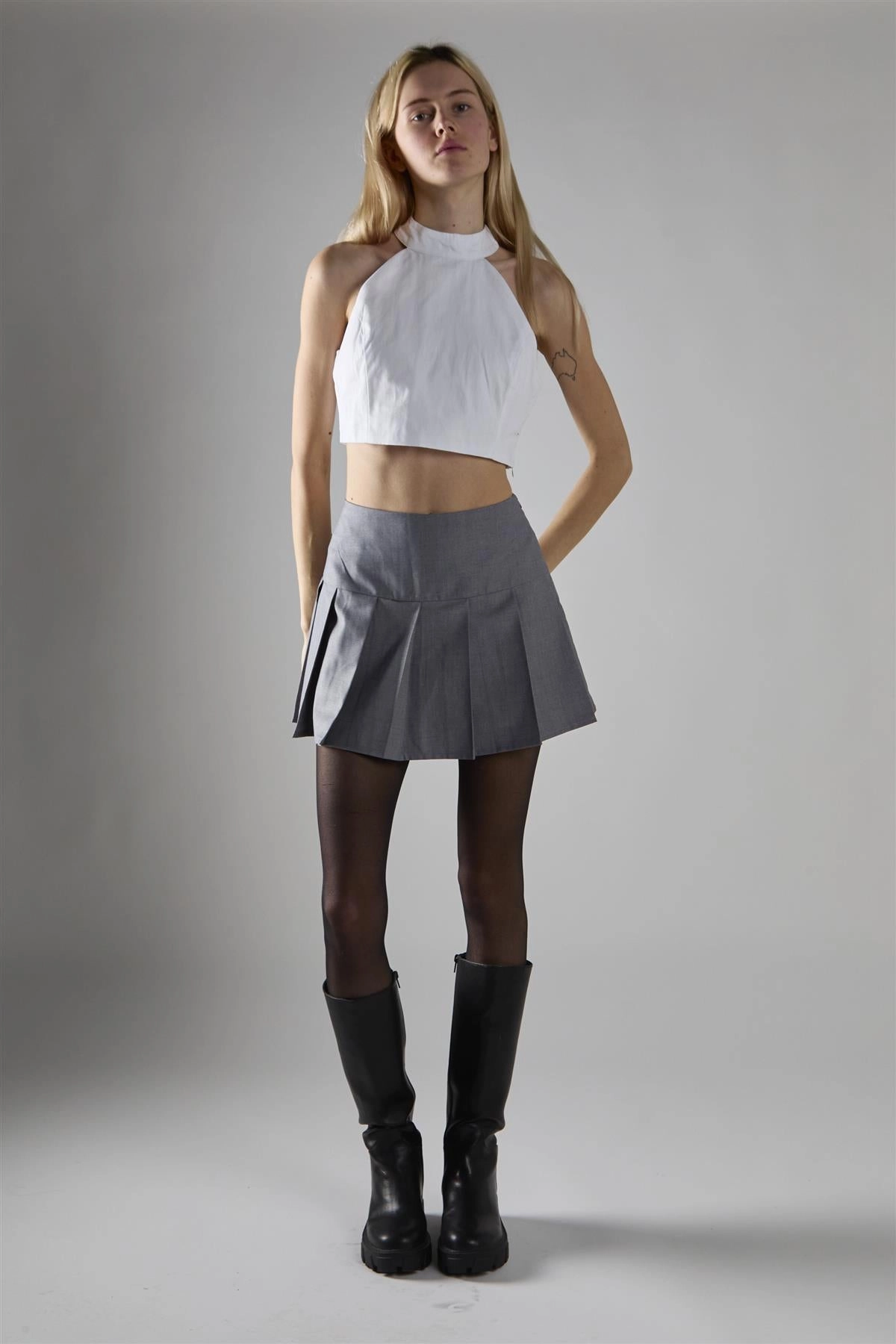 White Halter-Neck Crop-Top