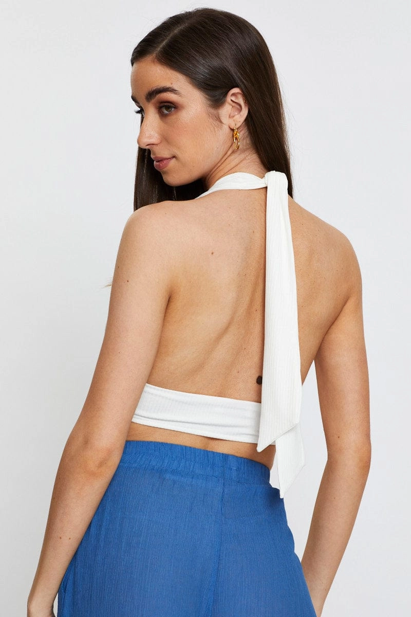 White Halter Top