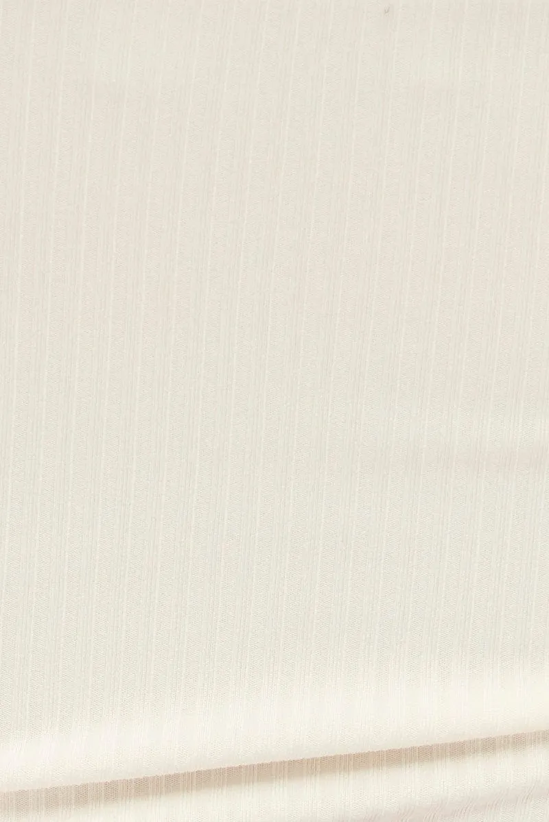 White Rib Bodysuit Keyhole Detail