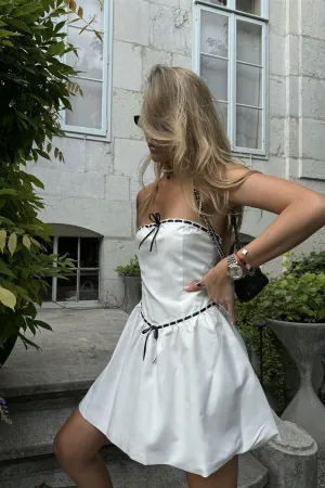 White Sleeveless Skater Mini-Dress