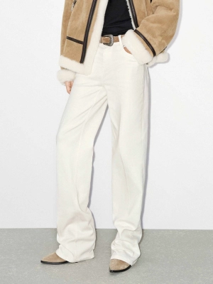 White Straight Leg Jeans