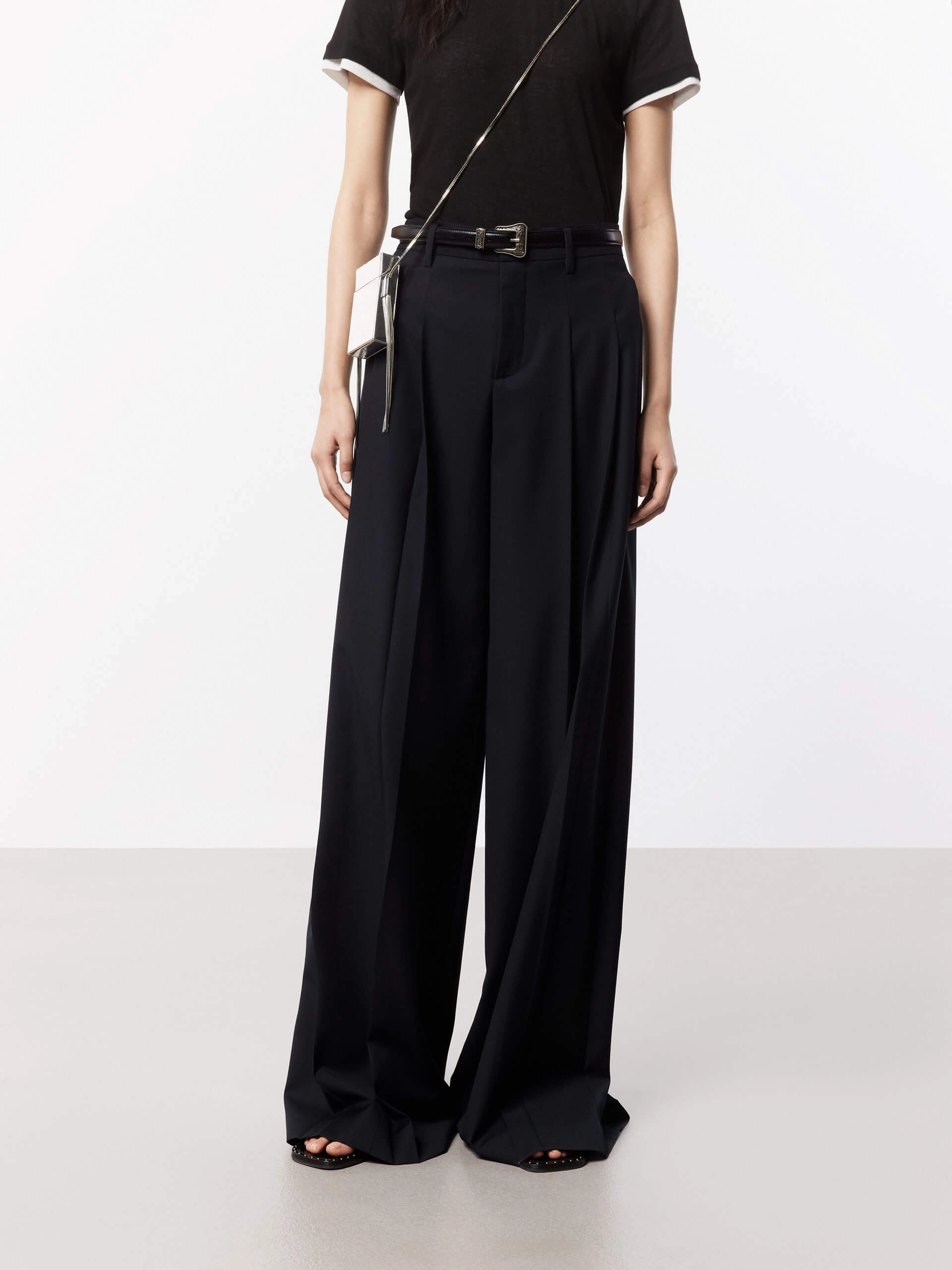 Wide Leg Pleated Pants